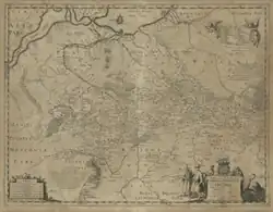 The Beauplan's map with Angul and Angulet wielki flowing to Boh river from area of Black Forest (Nigra sylva), west of Angulet mialy