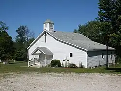 Church and cemetery on Missouri Route 95 at Gentryville, May 2017