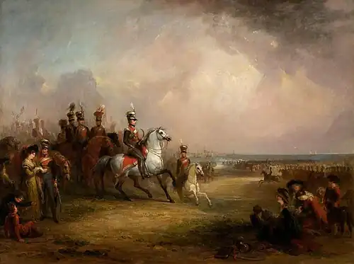 Sir John Leicester and the Cheshire Yeomanry Exercising on the Sands at Liverpool 1824