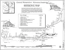 Schematic map of the George Washington Memorial Parkway (1994)