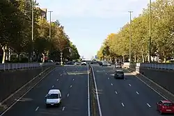 Entrance to the Georges Henri tunnel at the R21 road in Brussels.