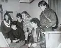 With students, Sliven, 1985