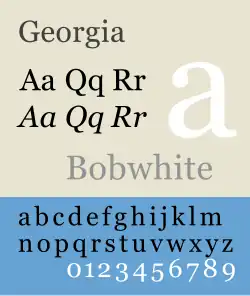 Specimen of the Georgia typeface