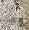 Detail from the 1321 nautical chart by Pietro Vesconte