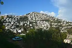A view of hillside houses in Geriş