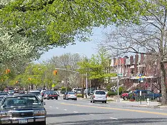 Gerritsen Avenue, a major traffic corridor in the neighborhood