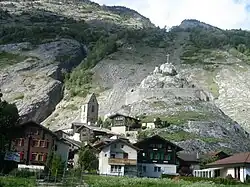 Ruins of Gestelnburg above Niedergesteln village