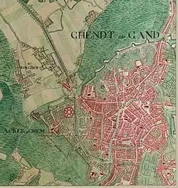 Image 221Ghent in 1775 on the Ferraris map (from Ghent)