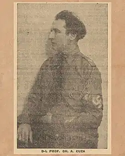 Gheorghe A. Cuza - A. C. Cuza's son wearing what appears to be a uniform of the National Christian Party (1935–1938).