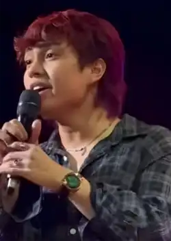Bernardino performing with Cup of Joe in 2025