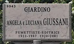Angela and Luciana Giussani Garden Plaque in Milan