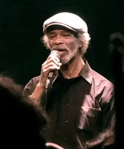 Scott-Heron performing at the Göta Källare nightclub in Stockholm, Sweden, in 2010