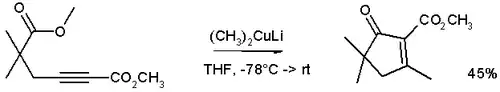 Example Gilman reagent reaction