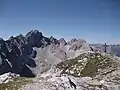 Cross, west of the summit, with Wampeter Schrofen