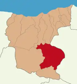 Map showing Alucra District in Giresun Province