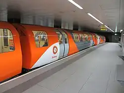 A second-generation train in 2011 orange livery