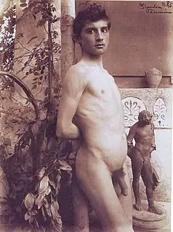 Giacomo Lanfranchi photographed by Wilhelm von Gloeden in Taormina.