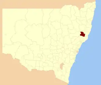 Location in New South Wales