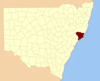 Location in New South Wales