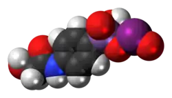 Space-filling model of the glycobiarsol molecule