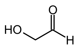 2D representation of the chemical structure of glycolaldehyde .