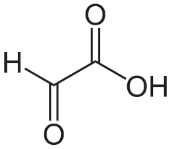 2D representation of the chemical structure of glyoxylic acid .
