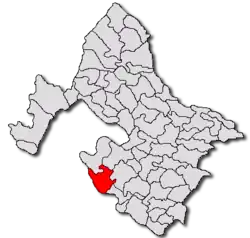 Location in Mehedinți County