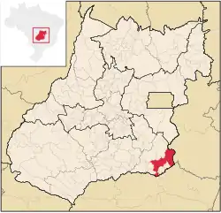 The municipality of Catalão shown within Goiás
