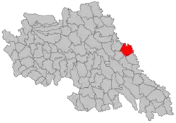 Location in Iași County