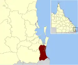 City of Gold Coast in Queensland map