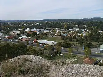 A view over the suburb of Canadian from the Sovereign Hill open air museum's poppet head.
