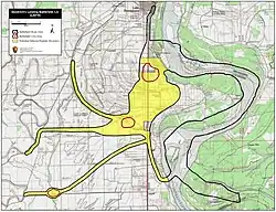 Map of the Goodrich's Landing battlefield. Three core fighting areas are shown - one due south of the modern site of Lake Providence, another west of the modern community of Transylvania, Louisiana, and a third southwest of Transylvania along Bayou Tensas
