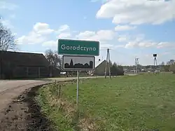 Road sign in Gorodczyno