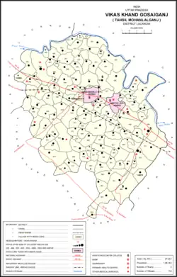 Map of Gosainganj CD block