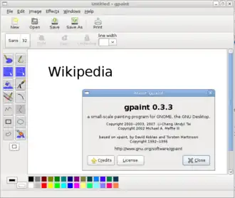 GNU Paint v0.3.3 running on Ubuntu