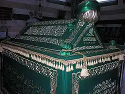 Saladin's sarcophagus within the tomb building.