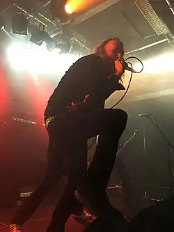 Grand Cadaver's Mikael Stanne during their first live show, 2021