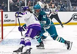 Grant-Mentis (right) during a game against the Minnesota Frost, November 2025