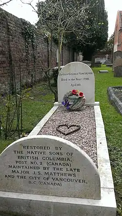 Grave of the explorer George Vancouver