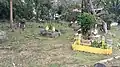 Some graves in the cemetery.
