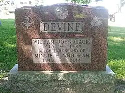 Devine's gravestone
