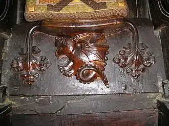 A wyvern, at Great Malvern Priory, Worcestershire