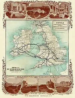 Map showing the GWSR network and related connections with Great Britain