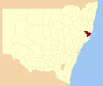 Location in New South Wales