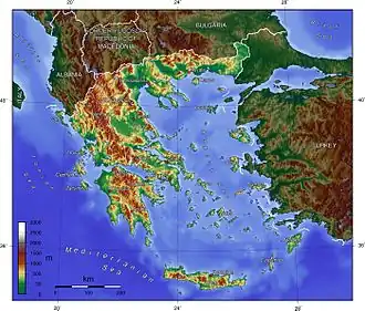 Image 40Topographic map of Greece (from Geography of Greece)