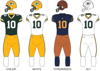 Green Bay Packers uniforms