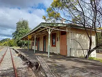 The heritage-listed Greenbushes Railway Station