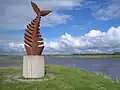 Sculpture at the harbour exit