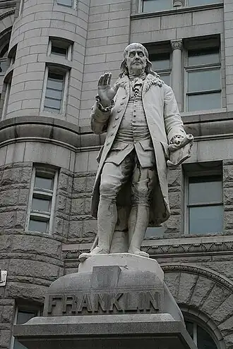 Benjamin Franklin (1889), Old Post Office Pavilion entrance, Pennsylvania Avenue NW, Washington, D.C.