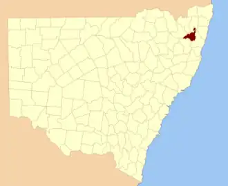 Location in New South Wales